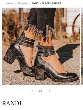 freebird Randi Black Leather Strappy Block Heel Ankle Boots